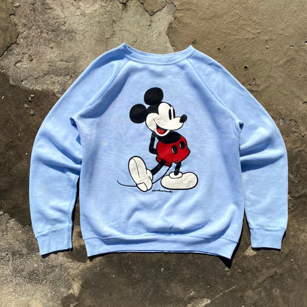 70s 월트 디즈니 오리지널 미키마우스 스웻셔츠 M