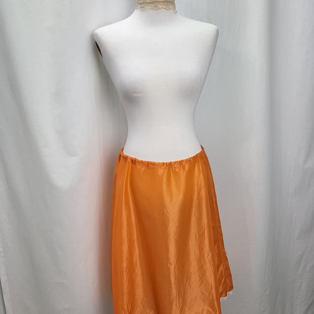 빈티지 탠저린 숏 슬립 스커트 페어리 하이틴 윔지코어