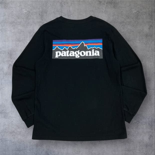파타고니아 블랙 컬러 스펠아웃 롱슬리브 긴팔티