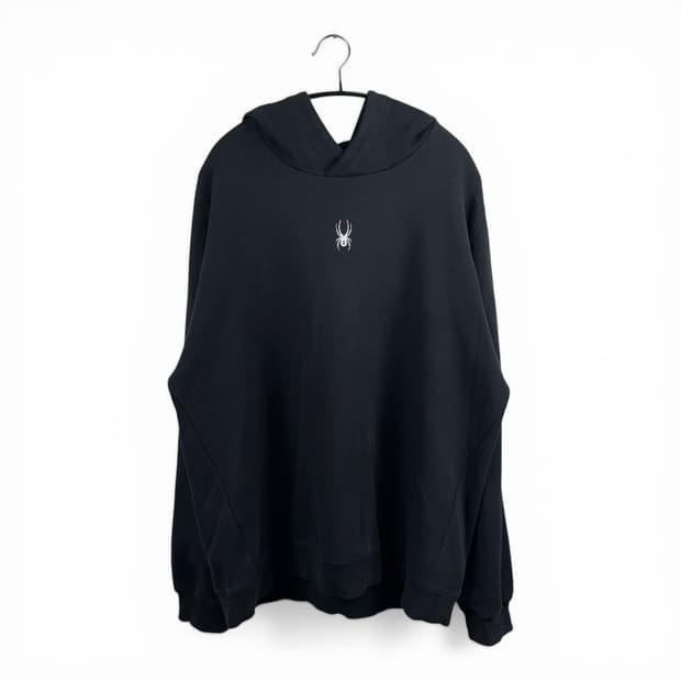(XL) 스파이더 백로고 후드 티 블랙