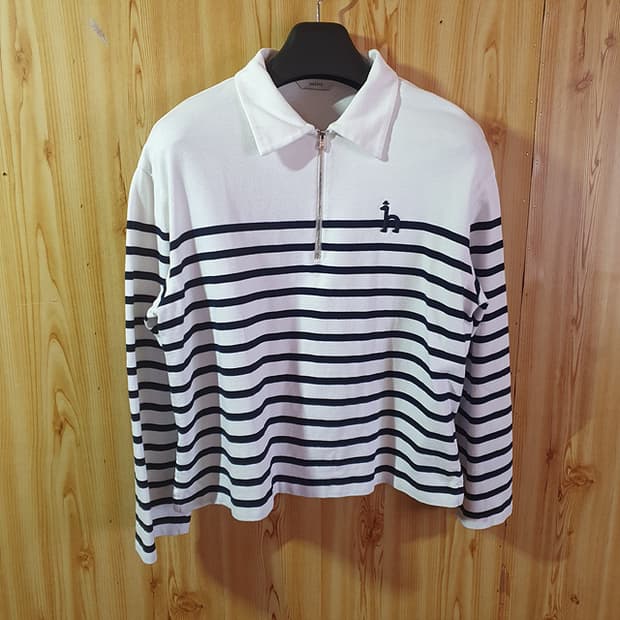 헤지스 스트라이프 배색 반집업85-160