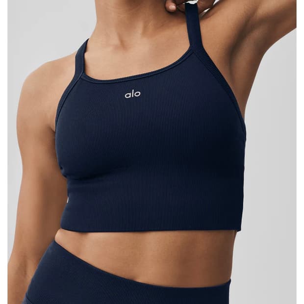 alo 요가 리브드 브라탑 네이비