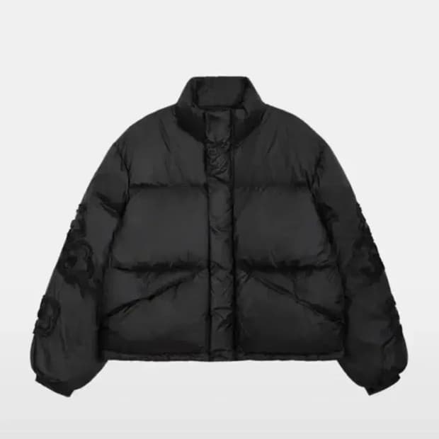 오헤시오 글로시 플라워 숏 구스다운