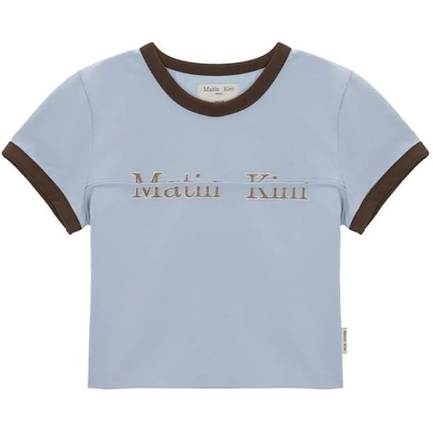 (택달린새상품)마뗑킴 로고 링거 크롭티