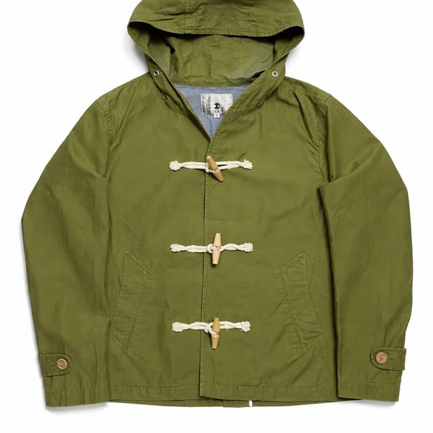 JPN 00s 일본 빈티지 y2k 모리걸 아메카지 올리브 더플 후드 자켓