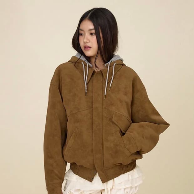 글로니 스웨이드 점퍼 브라운 S