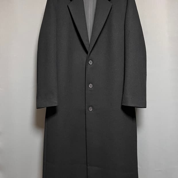 인사일런스 울캐시미어 싱글 롱 코트 블랙 L