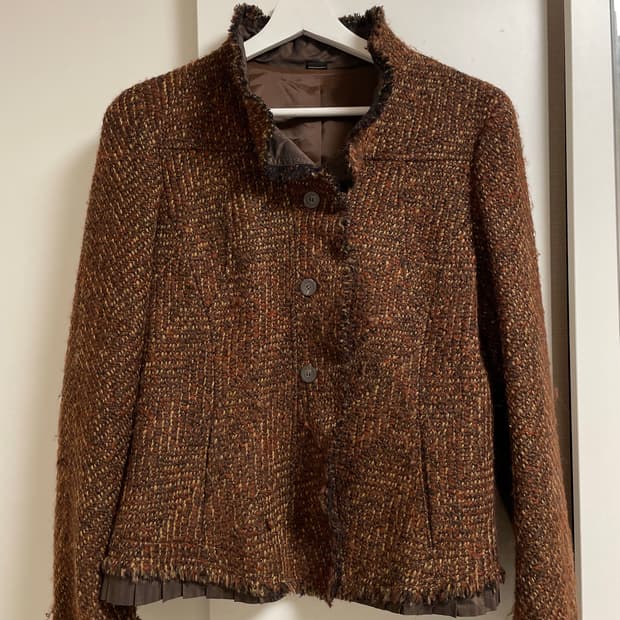 INTELLECTION 플리츠 디테일 빈티지 자켓