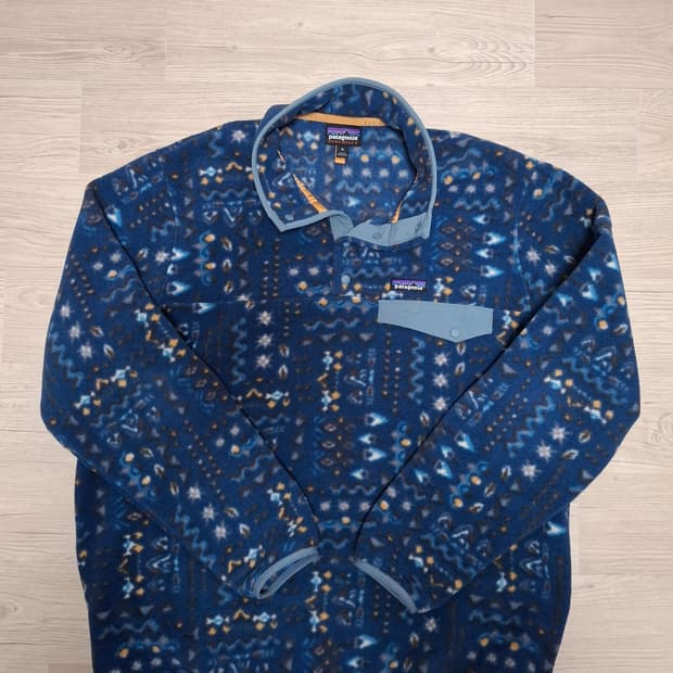 XL 파타고니아 신칠라 플리스 풀오버 패턴 블루