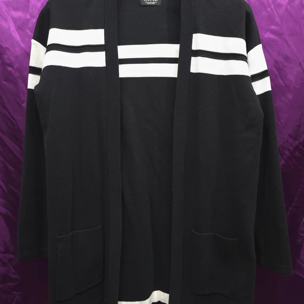 자라 맨 라인블록 니트 가디건 M