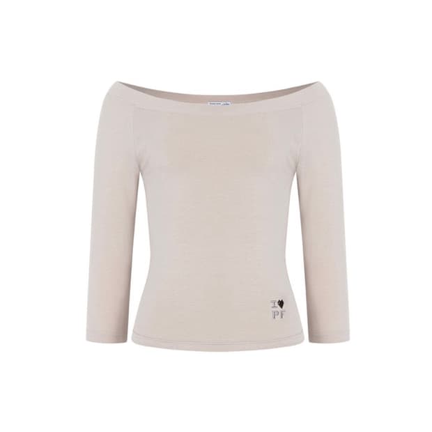 플노팔 제드 오프숄더 롱슬리브 스킨베이지