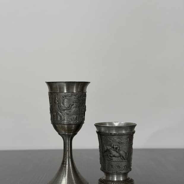 Vintage Metal Goblet Set