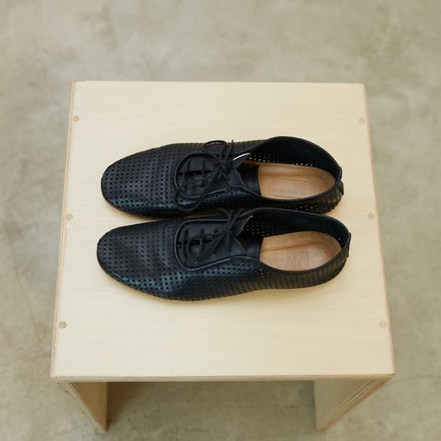 MM6 Punching Leather Flat Oxford Shoes