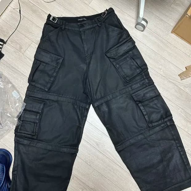 [3] 프로젝트gr 컨버터블 카고 팬츠 코티드 블랙