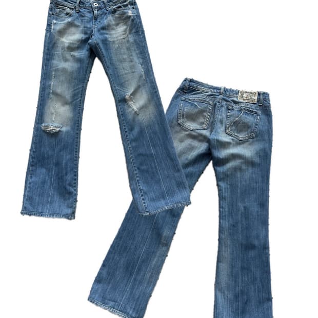 버커루 부츠컷 데님팬츠 y2k 펑크