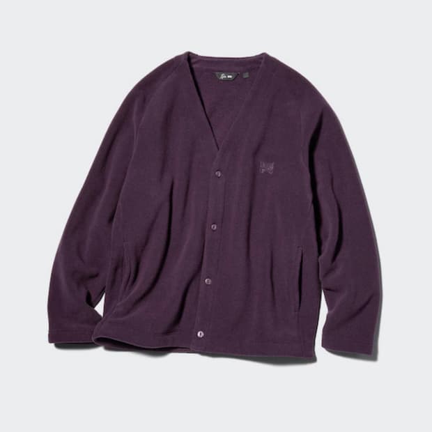 [새상품/당일배송] 유니클로 니들스 후리스 오버사이즈 가디건 퍼플 M