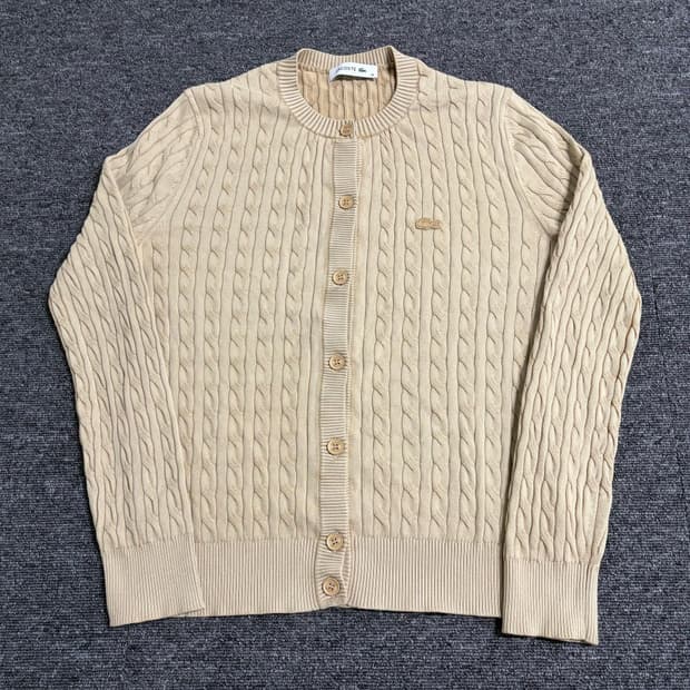 라코스테 가먼트 꽈배기 니트 가디건