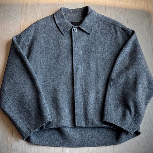 [LE17SEPTEMBRE] 울 미니멀 쇼트 블루종 (멜란지 그레이)