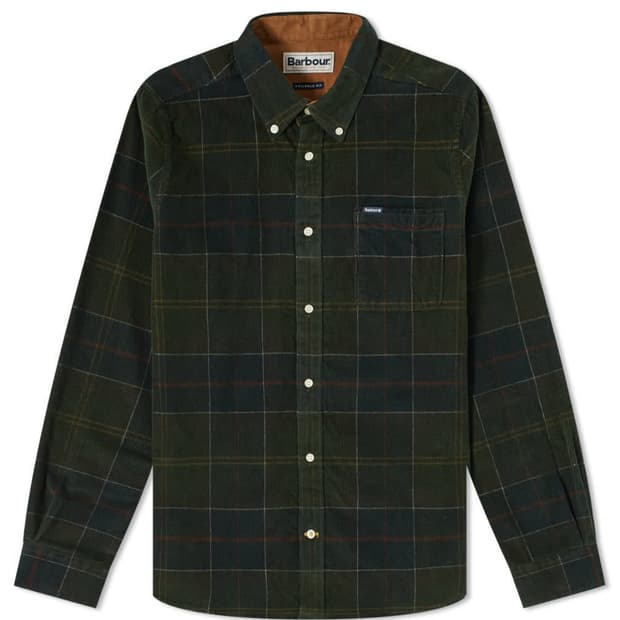 바버 코듀로이 체크 셔츠