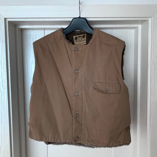 40s 빈티지 알파카 모헤어 라이너 베스트 