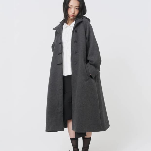 미세키 서울 후디 롱 더플코트
