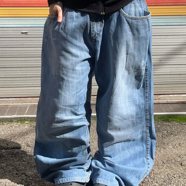 90s ROCA WEAR 워싱 데님 와이드팬츠
