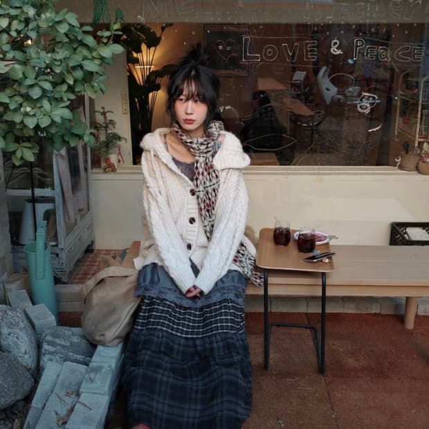 모래하우스 멜로우 케이블 가디건