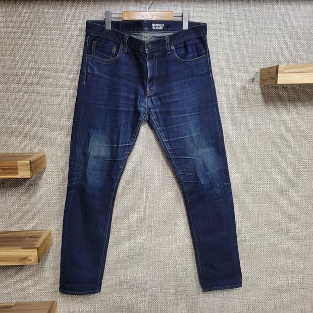 36인치 유니클로 셀비지 청바지 진청 아메카지 