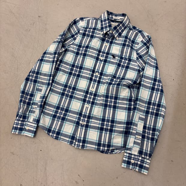 아베크롬비 체크 스몰로고 셔츠