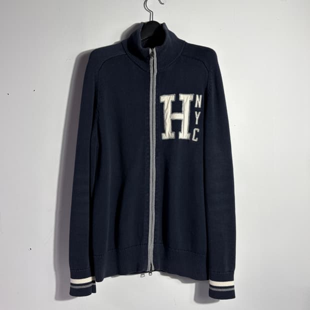 타미힐피거 네이비 니트 집업 (무료배송)