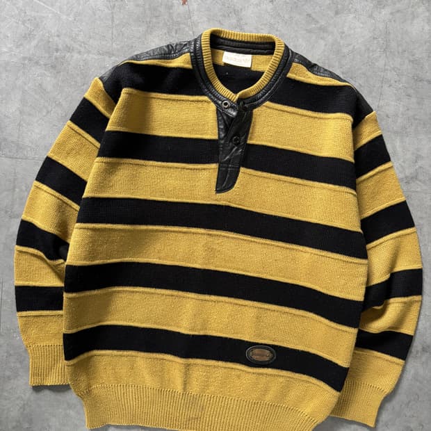 Adidas 아디다스 80‘s 레더 스트라이프 울 니트 