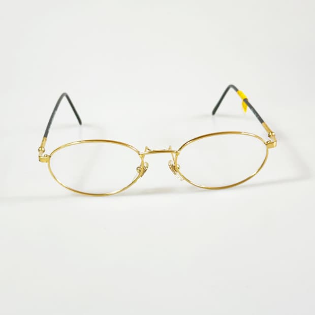 MONTENAPOLEONE 골드 슬림 오벌 메탈 빈티지 안경