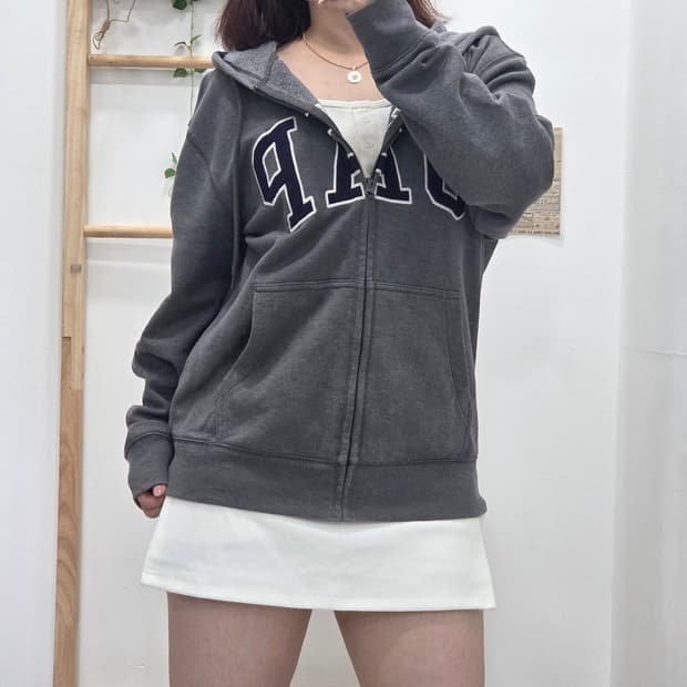 [프립]S/GAP 갭 로고 기모 후드집업
