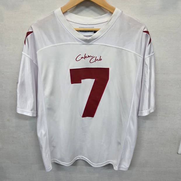 빈티지 calem club 가죽로고 져지 반팔 xl