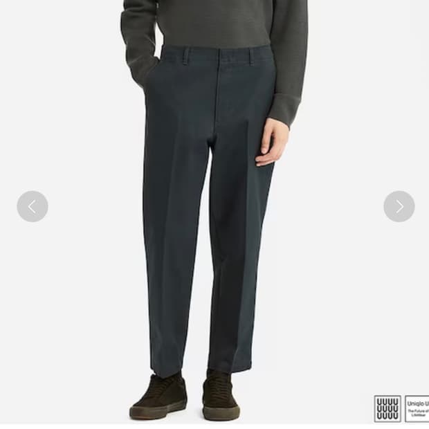 [85]유니클로 U 와이드 테이퍼드 앵클치노 팬츠 블루