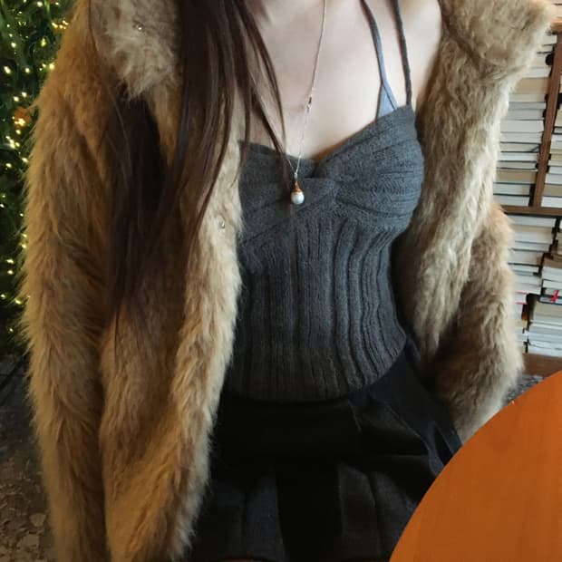 아워캐비넷 하이넥 퍼 자켓 새상품