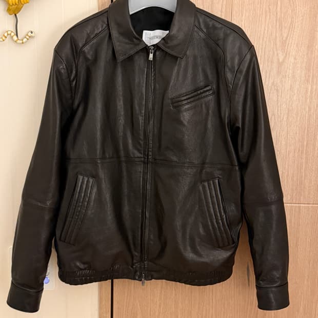 해칭룸 스티치 볼륨 레더 자켓 램스킨 블랙 3