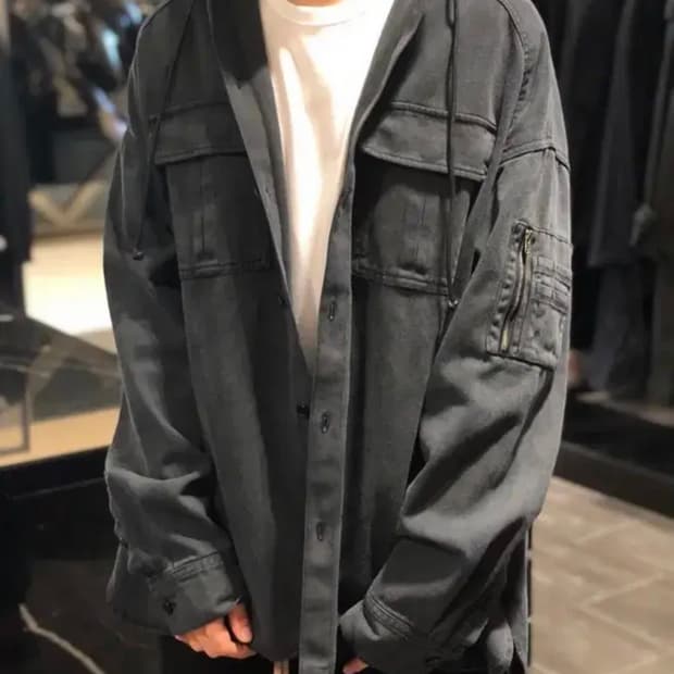 19fw 준지 ma1 아우터 후드데님셔츠