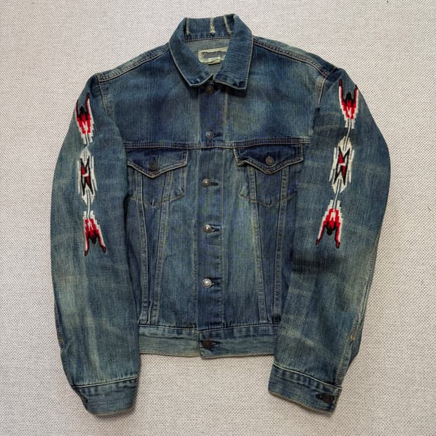 데님 앤 서플라이 랄프로렌 치마요 자수 데님 자켓