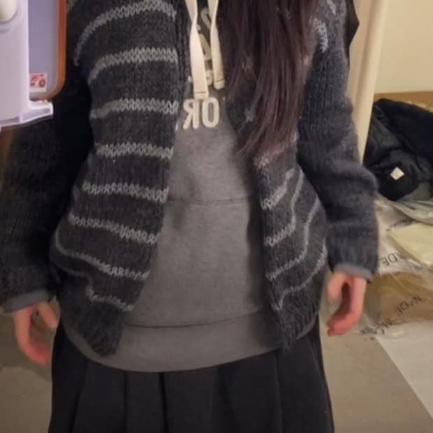 홀리스터 후드 단가라 니트 상의셋