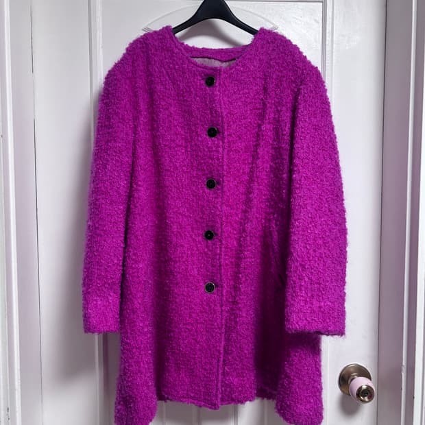 뽀글이 반코트 핑크