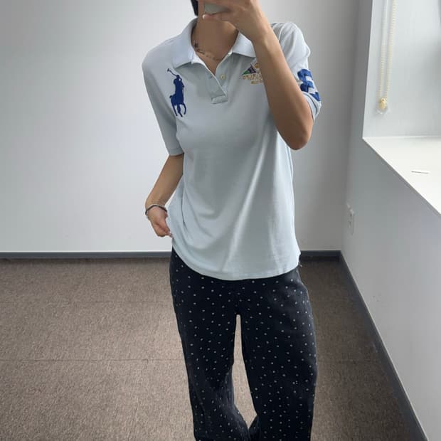Polo 폴로 블루 빅포니 카라 반팔 