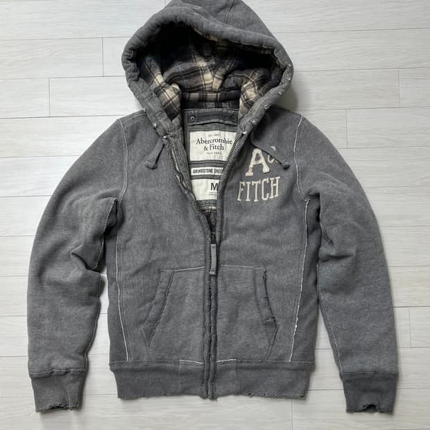 아베크롬비 후드집업 그라인드스톤 자켓 아우터  그레이M