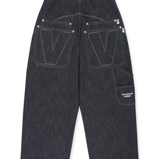 [2] 프로토콜 인덱스 x 반디 더 핑크 레트로 배기 데님 팬츠 인디고