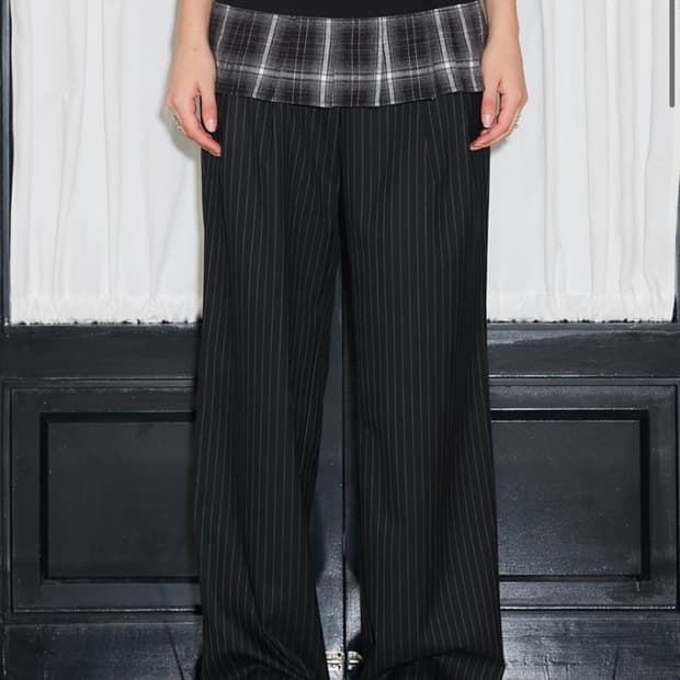 라티젠 L19 CHECK PLEATS WRAP SET(BLACK)