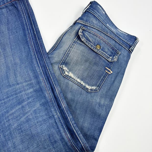 디젤 데미지 워싱 스트레이트 데님 팬츠 (27인치 여성추천)