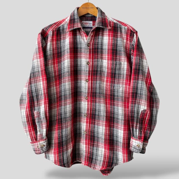 (M)BRAIN TRUST 헤비코튼 체크셔츠