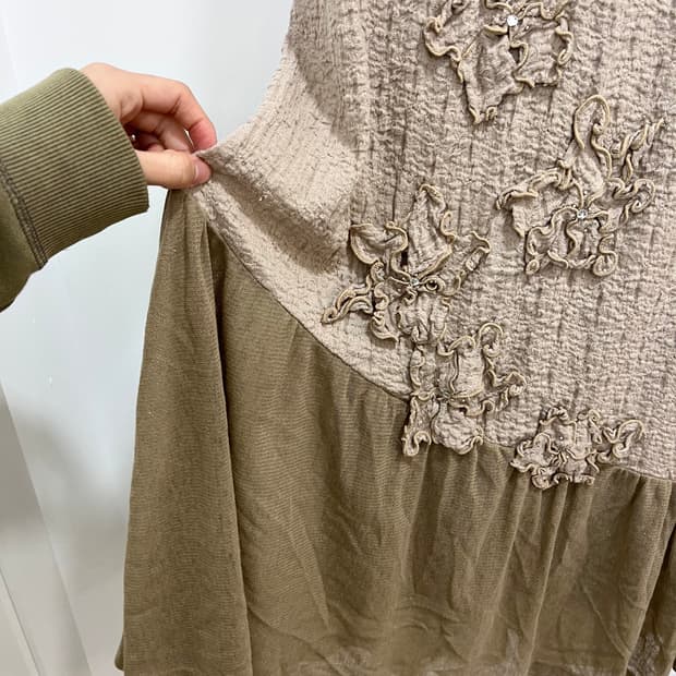 베이지 플라워 꽃  스커트