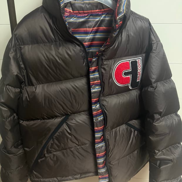 테켓 리버시블 브라운 패딩 s