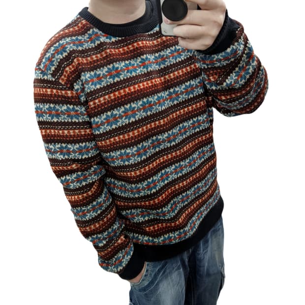 빈티지 노르딕 페어아일 니트 100